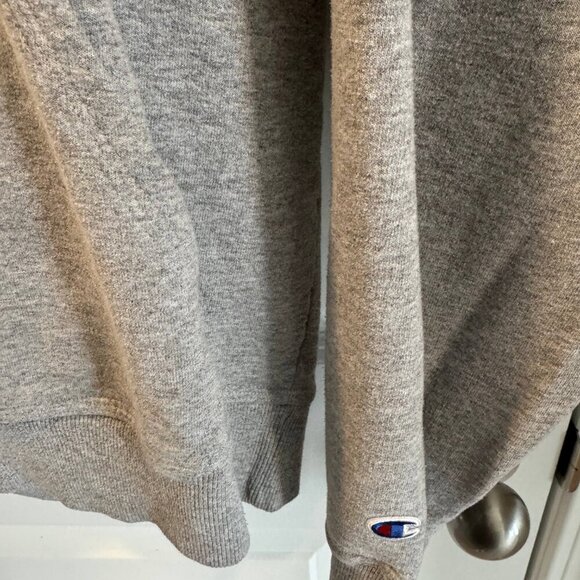 Champion Hoodie Mens Medium Gray Long Sleeve Drawstring Pullover Kangaroo Pocket - Picture 4 of 10